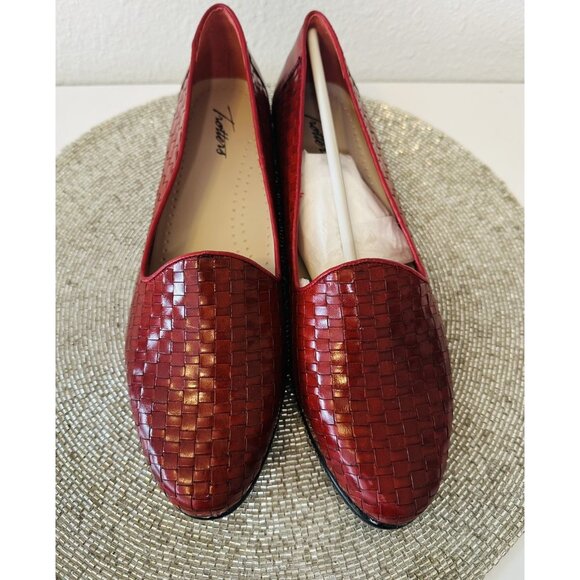 Trotters Womens Liz Woven Leather Slip On Loafer Red T5158-586 Shoe 11 1/2 M - Picture 7 of 10